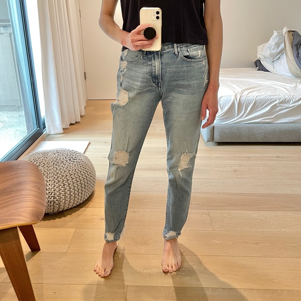 3x1 Ripped Denim Boyfriend Jeans